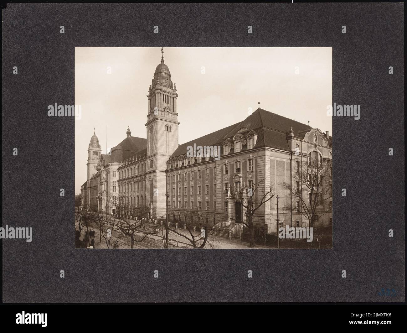 Mönnich Rudolf (1854-1922), Strafgericht und Untersuchungsgefängnis, Berlin-Moabit. Erweiterung (1907): Ansicht Turmstraße. Foto auf Papier, 40,8 x 54,5 cm (einschließlich Scankanten) Stockfoto