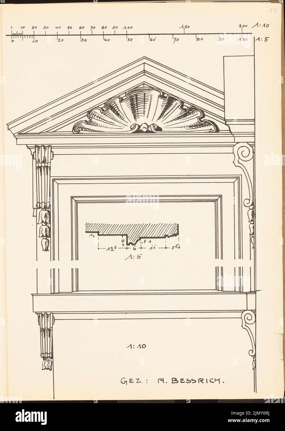 Bessrich A., Breitestraße 5, Berlin. (Aus Richtung Architecton: Skizzen aus Alt-Berlin, hrsg. Akad. Architektenverband, 3. F., H. 30, Berlin 1909.) (1909-1909): Ansicht, Details. Leichter Druck auf Papier, 34,3 x 24,3 cm (einschließlich Scankanten) Stockfoto