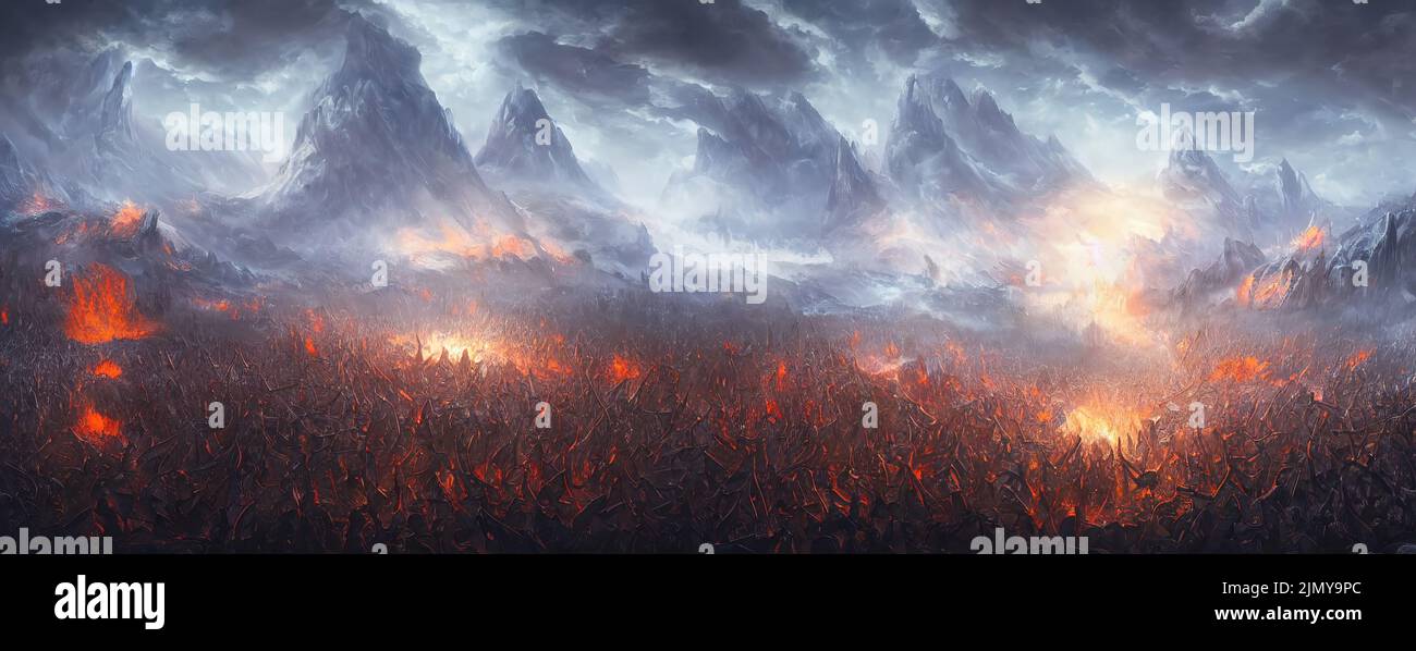 Fantasy mittelalterliche Schlacht der Krieger von gut und Böse