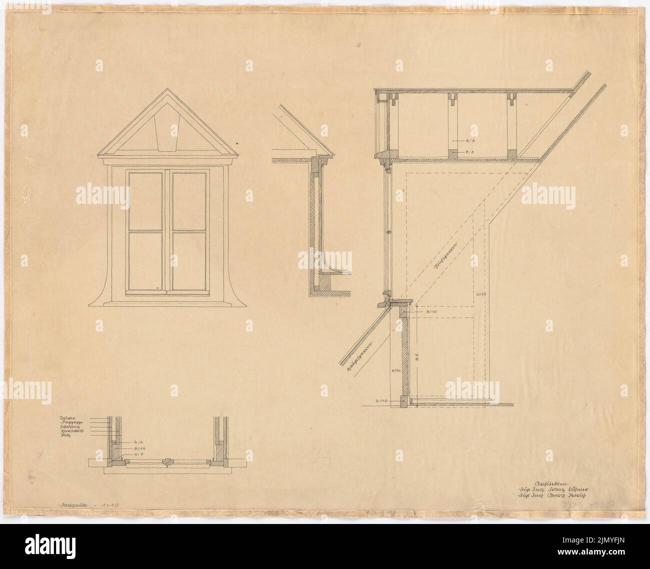 Böhmer Franz (1907-1943), offizielle Wohnung des Reichsaußenministers Joachim von Ribbentrop in Berlin-Mitte (1941-1941): Loft 1:10. Tinte auf Transparent, 45,1 x 55,9 cm (einschließlich Scankanten) Stockfoto