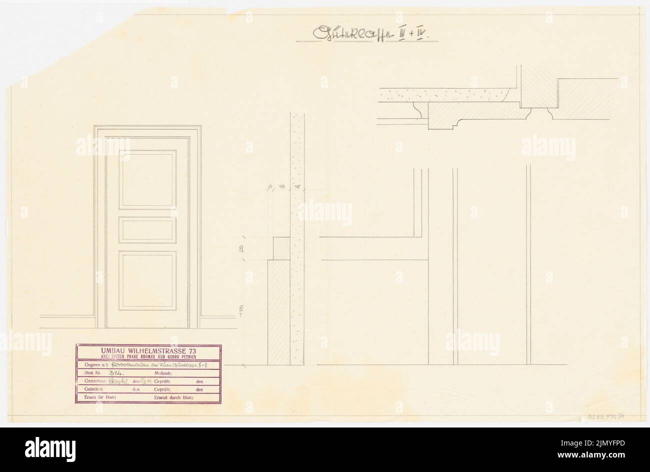 Böhmer Franz (1907-1943), offizielle Wohnung des Reichsaußenministers Joachim von Ribbentrop in Berlin-Mitte (1941-1941): Bodenstreifen. Bleistift auf Transparent, 46,2 x 70,3 cm (einschließlich Scankanten) Stockfoto