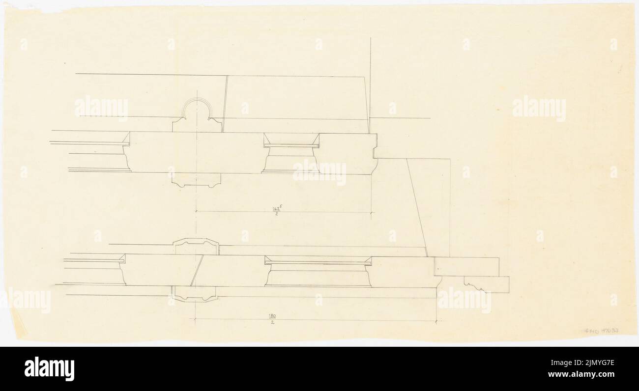 Böhmer Franz (1907-1943), offizielle Wohnung des Reichsaußenministers Joachim von Ribbentrop in Berlin-Mitte (1941-1941): Detailschnitt. Bleistift auf Transparent, 42,5 x 78,2 cm (einschließlich Scankanten) Stockfoto