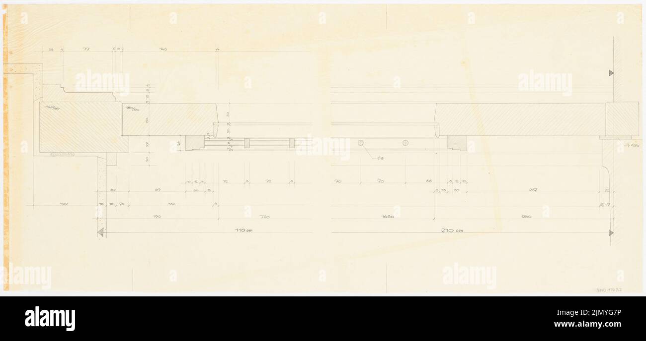 Böhmer Franz (1907-1943), offizielle Wohnung des Reichsaußenministers Joachim von Ribbentrop in Berlin-Mitte (1941-1941): Detailschnitt. Bleistift auf Transparent, 46,2 x 100,4 cm (einschließlich Scankanten) Stockfoto