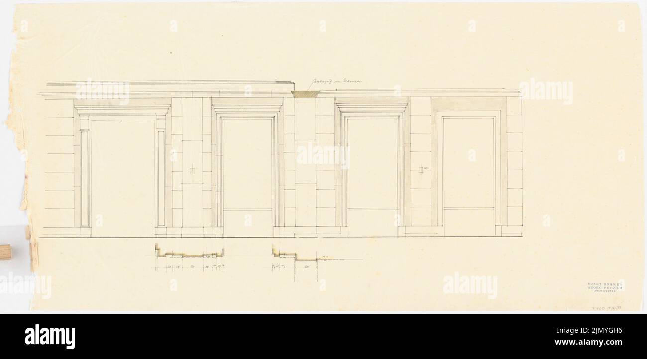 Böhmer Franz (1907-1943), offizielle Wohnung des Reichsaußenministers Joachim von Ribbentrop in Berlin-Mitte (1941-1941): Wandansicht. Bleistift, farbiger Bleistift auf Transparent, 46 x 94,6 cm (einschließlich Scankanten) Stockfoto