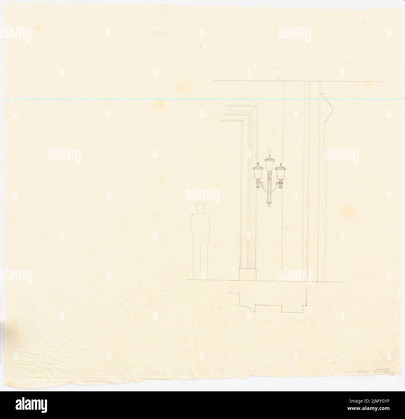 Böhmer Franz (1907-1943), offizielle Wohnung des Reichsaußenministers Joachim von Ribbentrop in Berlin-Mitte (1941-1941): Wandleuchter. Bleistift auf Transparent, 44,2 x 45,7 cm (einschließlich Scankanten) Stockfoto