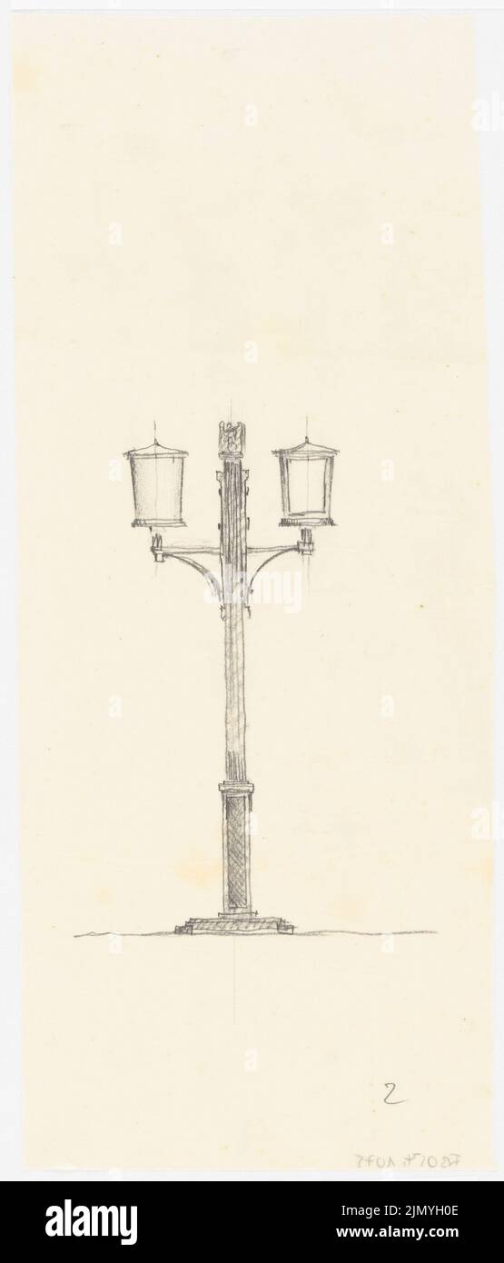 Böhmer Franz (1907-1943), offizielle Wohnung des Reichsaußenministers Joachim von Ribbentrop in Berlin-Mitte (1941-1941): Laterne (2). Bleistift, Kohle auf Transparent, 46,1 x 19,7 cm (einschließlich Scankanten) Stockfoto