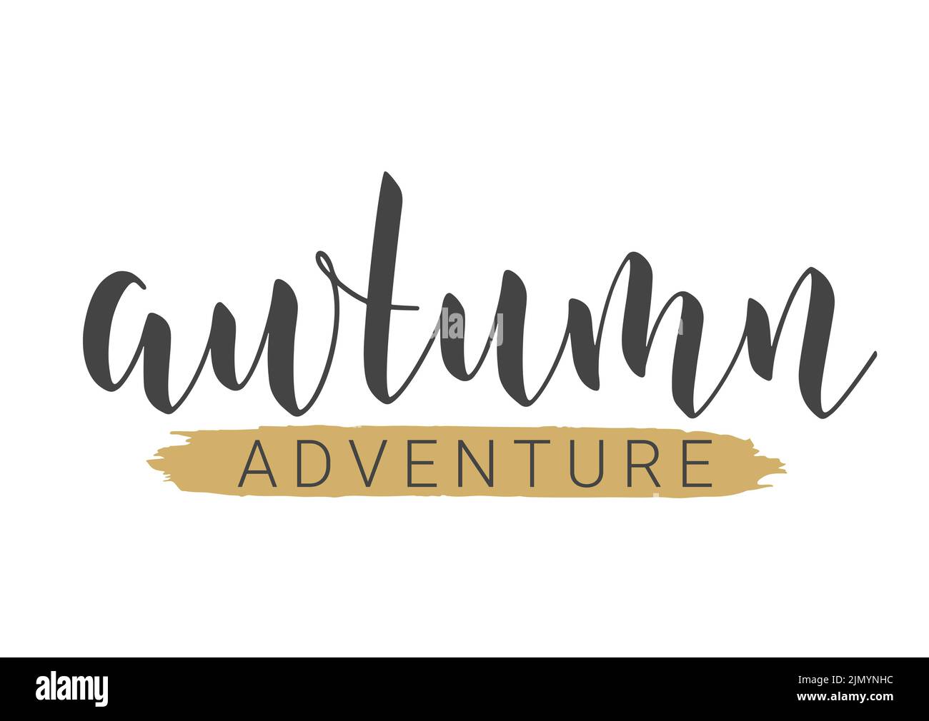 Handgeschriebener Schriftzug von Autumn Adventure. Vorlage für Banner, Karte, Einladung, Party, Poster, Print- oder Web-Produkt. Stock Vektor