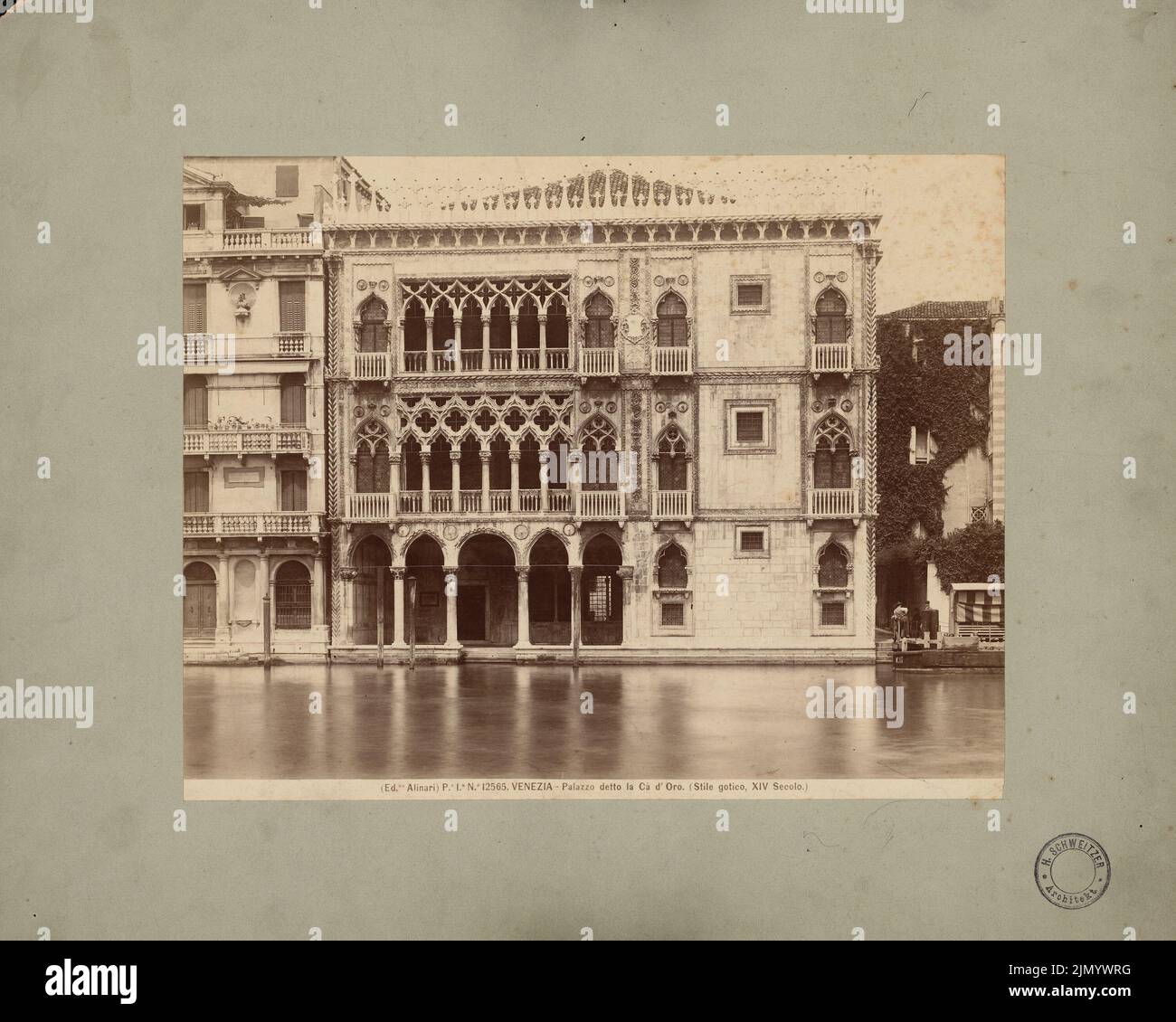 Bono Bartolomeo di Giovanni (gest. 1464), Palazzo Ca´ D´ Oro, Venedig (ohne DAT.): Gotische Fassade zum Kanal. Foto auf Karton, 28,3 x 35,4 cm (einschließlich Scankanten) Stockfoto