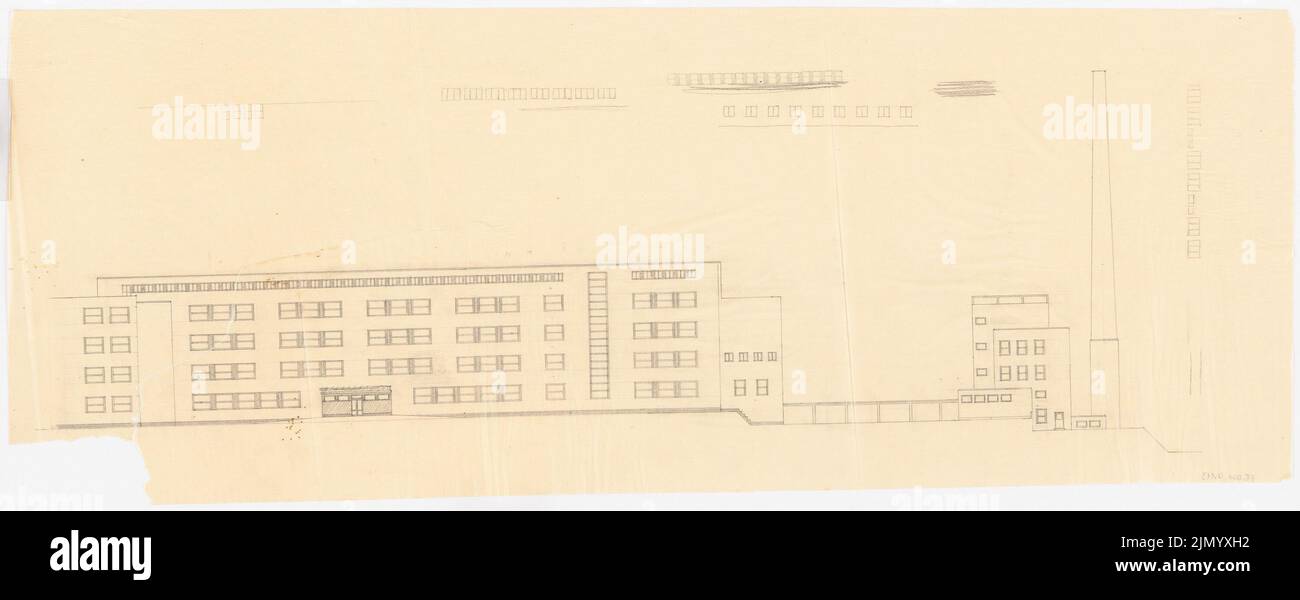 Böhmer Franz (1907-1943), Krankenhaus (1925-1925): Ansichten. Bleistift auf Transparent, 36,7 x 93,4 cm (einschließlich Scankanten) Stockfoto