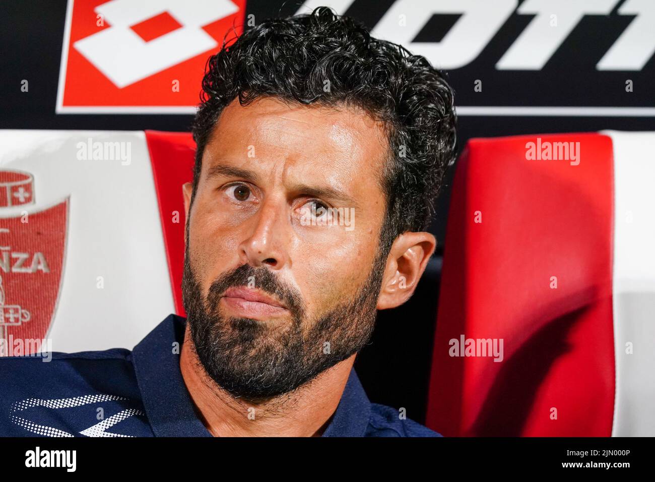 Der Cheftrainer Fabio Grosso (Frosinone Calcio) während des italienischen Fußballspiels Coppa Italia AC Monza gegen Frosinone Calcio am 07. August 2022 im U-Power Stadium in Monza, Italien (Foto: Luca Rossini/LiveMedia/Sipa USA) Stockfoto