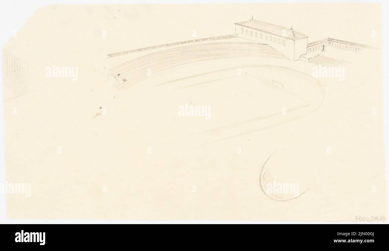 Böhmer Franz (1907-1943), Stadion in Poznan (1941-1941): Perspektivansicht. Bleistift auf Transparent, 26,5 x 45,9 cm (einschließlich Scankanten) Stockfoto