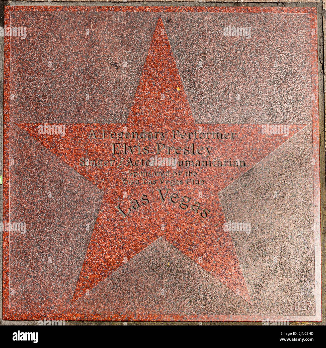 Las Vegas, USA - 23. Mai 2022: Elvis Presley wird bei Walk of Fame in Las Vegas am Strip mit einem Namensschild geehrt. Stockfoto Las Vegas, USA - 23. Mai 2022: Elvis Presley wird bei Walk of Fame in Las Vegas am Strip mit einem Namensschild geehrt. Stockfoto