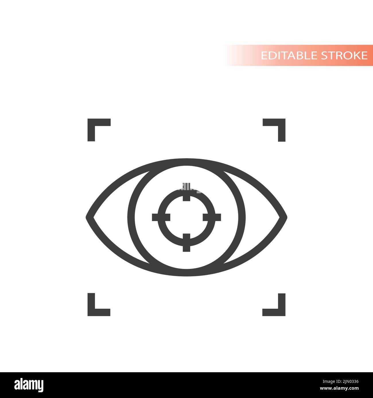 Symbol für den Linienvektor für Retina-Scans. Umrissene Augenabtastung. Stock Vektor