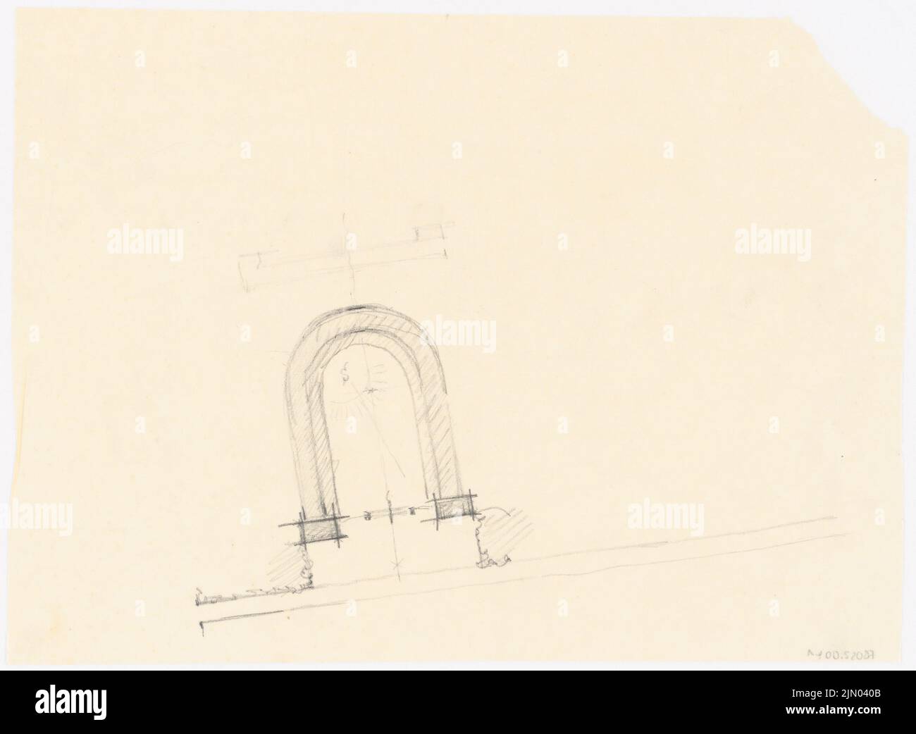 Böhmer Franz (1907-1943), Stadion in Poznan [zur Ausstellung genommen, derzeit EC 14] (1941-1941): Grundriß entwerfen. Bleistift auf transparent, 33,6 x 45,8 cm (inklusive Scankanten) Böhmer & Petrich : Stadion, Posen Stockfoto