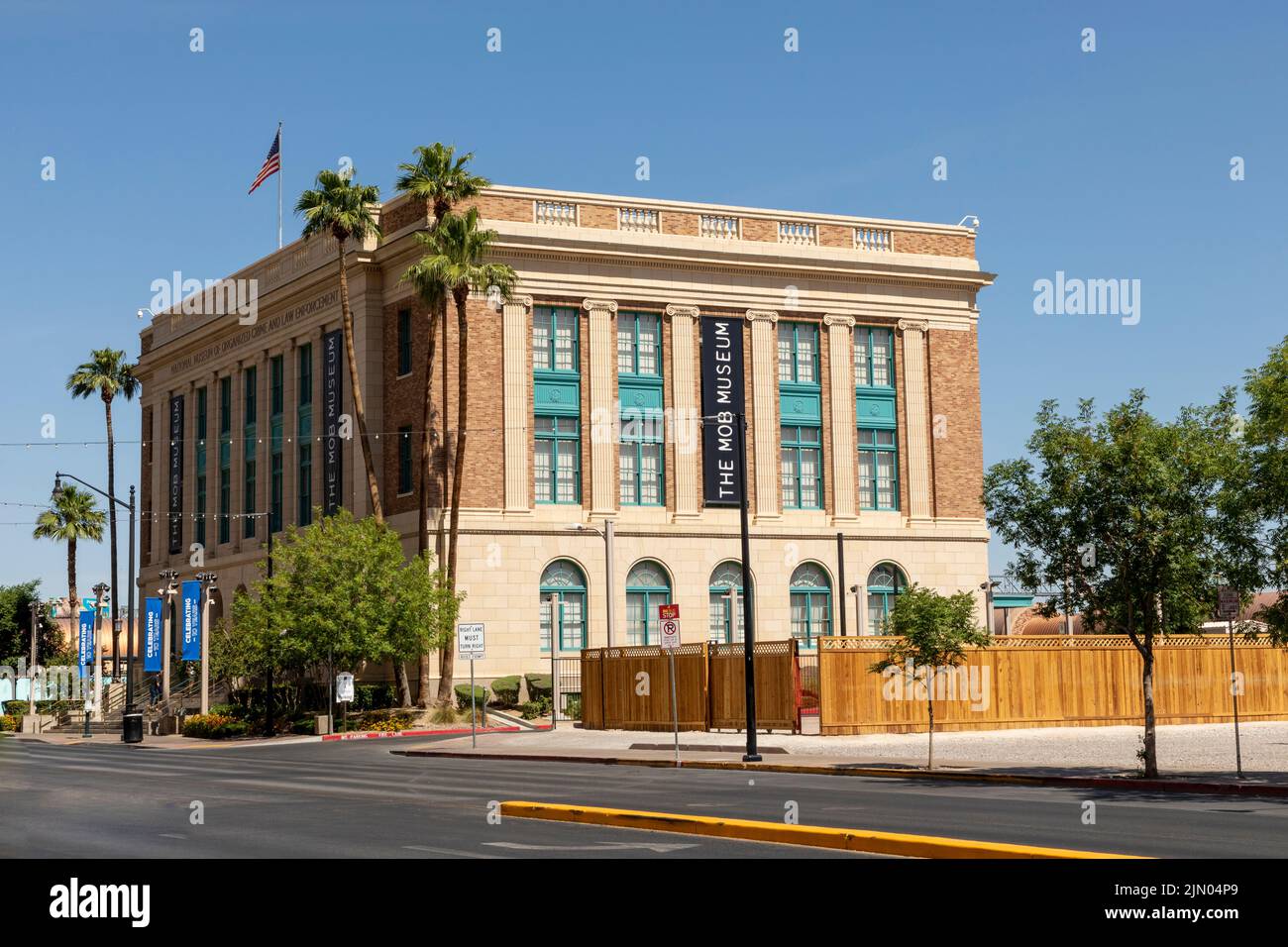 Las Vegas, USA - 24. Mai 2022: Das Mob Museum bietet einen kühnen und authentischen Blick auf das organisierte Verbrechen vom alten Las Vegas bis zu den Hintergassen Amerikas Stockfoto
