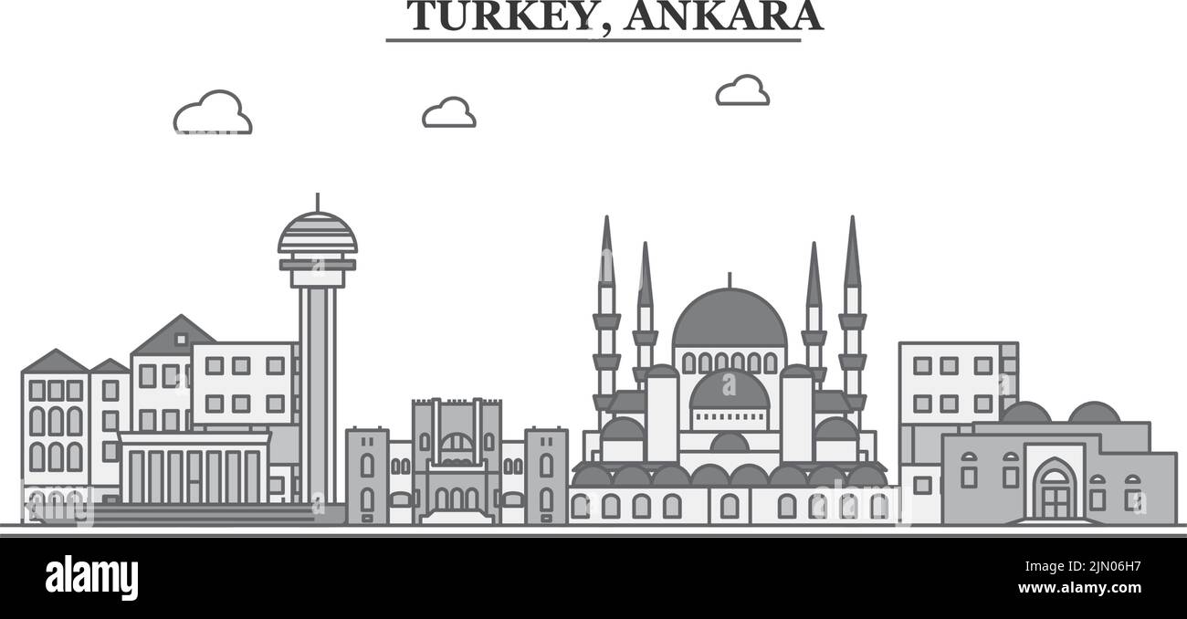 Türkei, Ankara City Skyline isoliert Vektor-Illustration, Symbole Stock Vektor