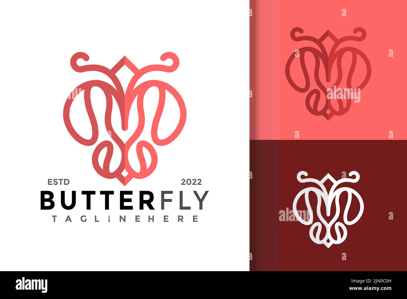 Der Vektor Schmetterling Logo Vorlage Design Stock Vektor