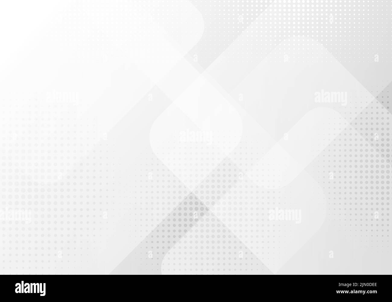 Abstrakte weiße Quadrate gerundete, überlappende Transparenz mit Halbtoneffekt auf sauberem Hintergrund. Vektorgrafik Stock Vektor