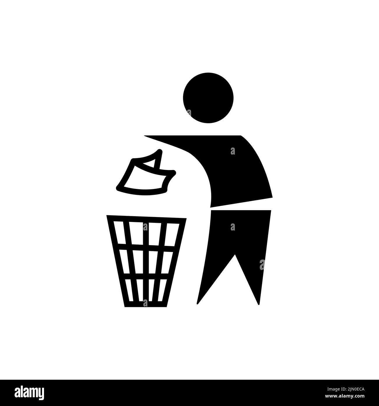 Symbol für Recycling-Symbol, Vektorgrafik. Papierkorbsymbol. Müllsymbol. Stock Vektor