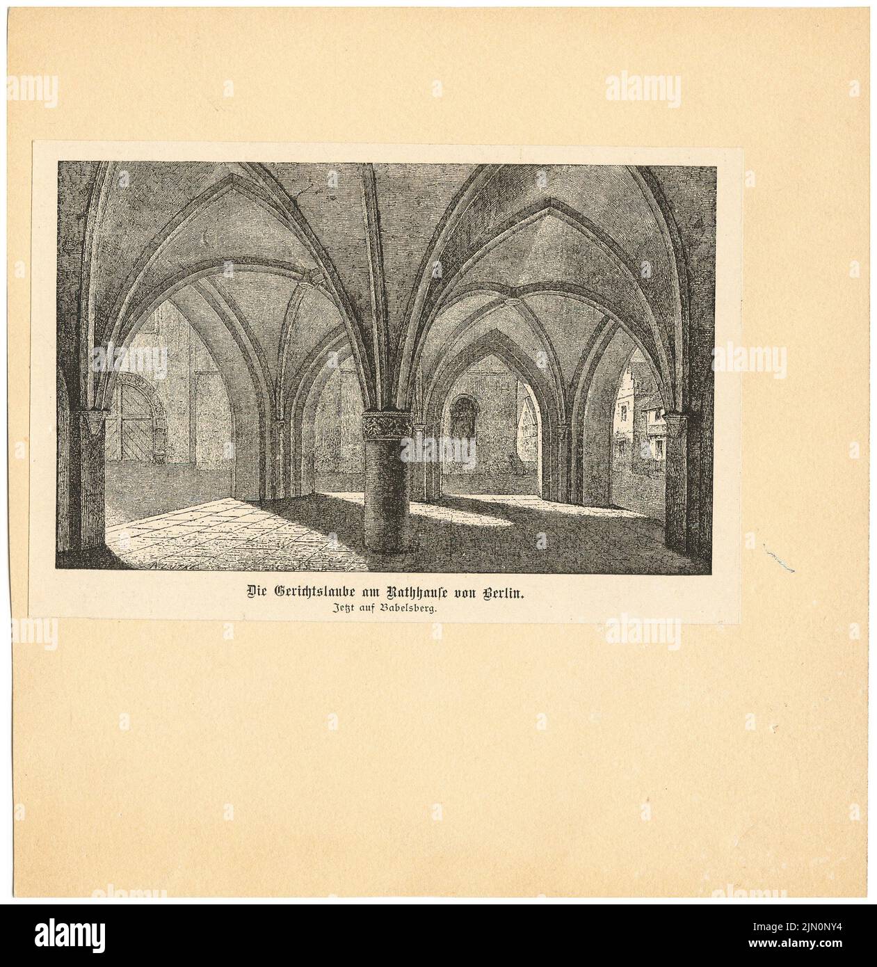 Unbekannte Künstler, Hofkapelle am Rathaus (später am Babelsberg), Berlin (ohne Dat.): Blick in das Gewölbe. Material/Technologie N.N. Erfasst, 19,5 x 19 cm (einschließlich Scankanten) unbekannt. Künstler: Gerichtslaube am Rathaus (später auf Babelsberg), Berlin (ohne DAT.) Stockfoto