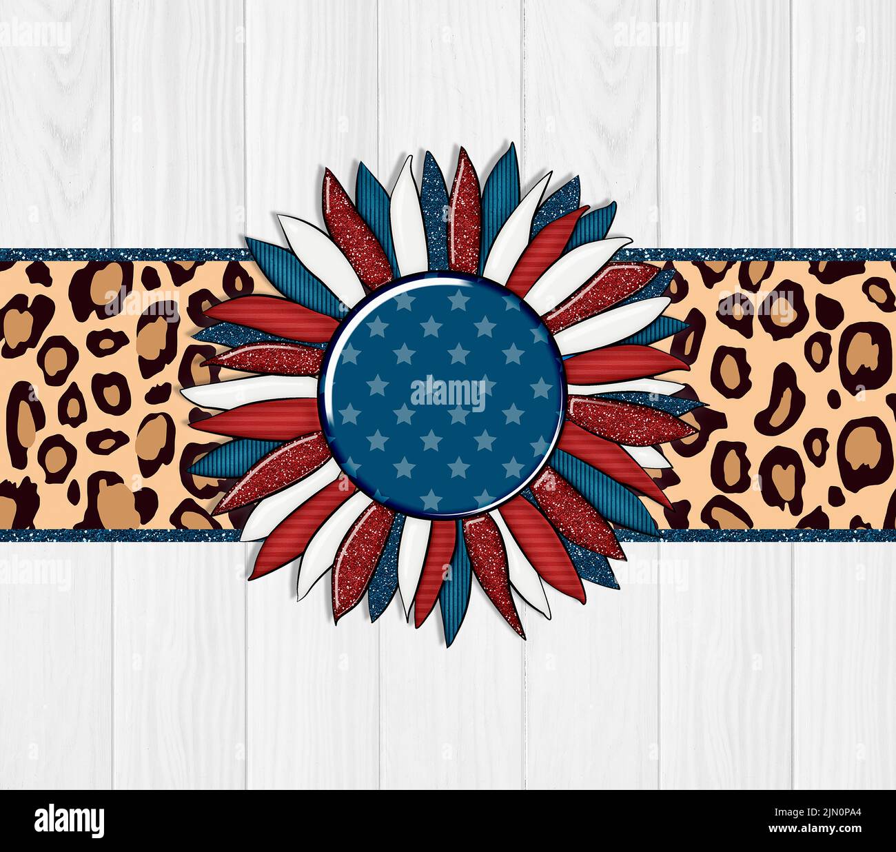 „American Sunflower Tumbler Wrap“-Design. Bestandsdarstellung. Stockfoto