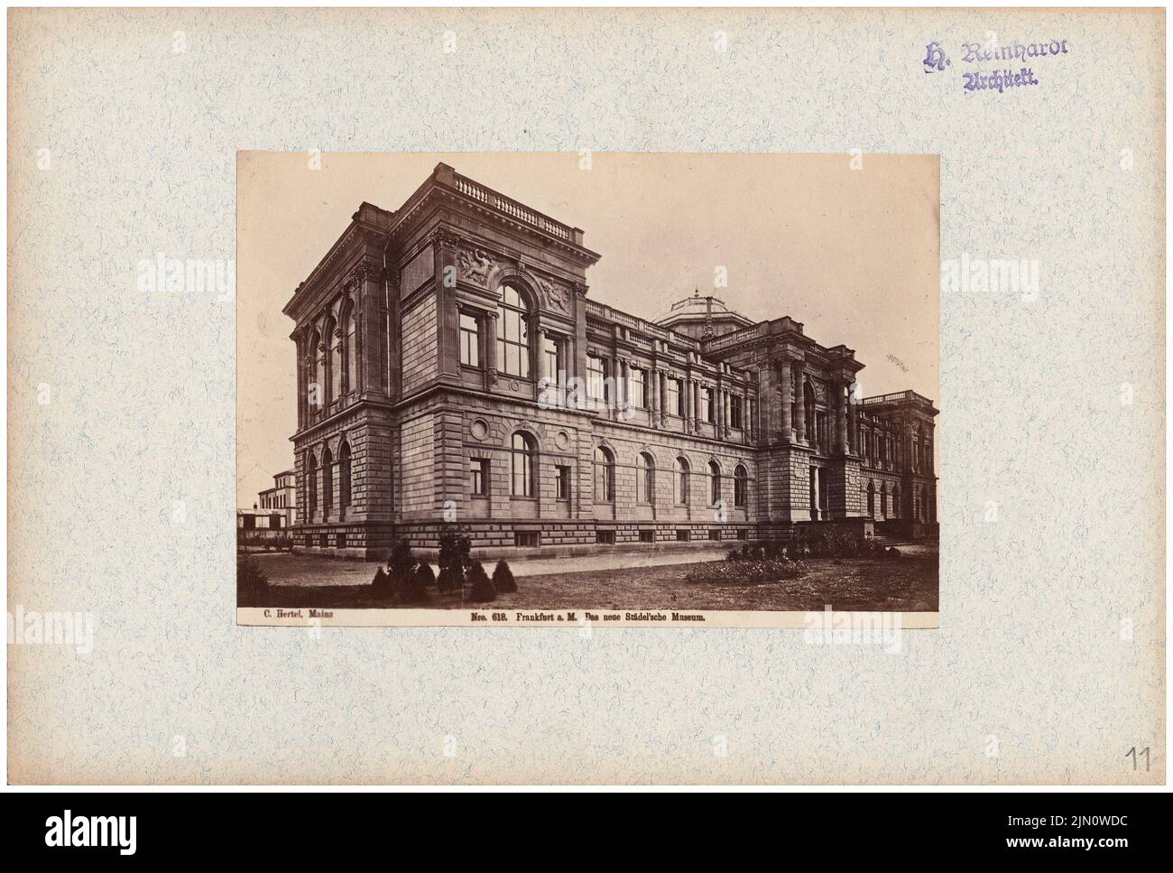 Sommer Oscar (1840-1894), Städelmuseum in Frankfurt/Main (ohne dat.): Blick. Foto auf Karton, 16,5 x 24,5 cm (inklusive Scan-Kanten) Sommer Oscar (1840-1894): Städelmuseum in Frankfurt/Main (ohne DAT.) Stockfoto