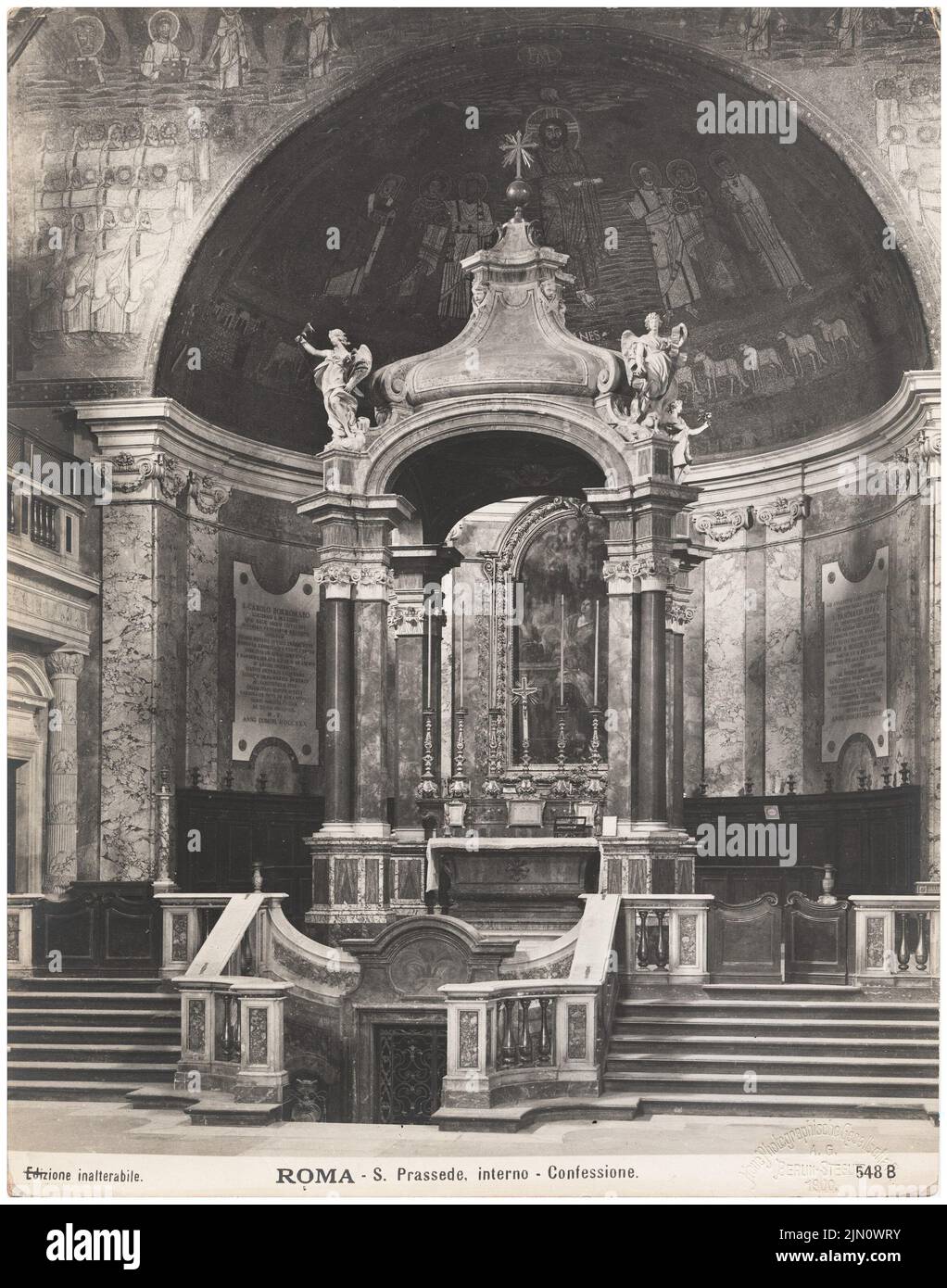 Unbekannter Fotograf, S. Prassede in Rom (ohne dat.): Altar. Foto, 24,8 x 19,5 cm (einschließlich Scankanten) unbekannt. Fotograf : S. Prassede in Rom (ohne DAT.) Stockfoto