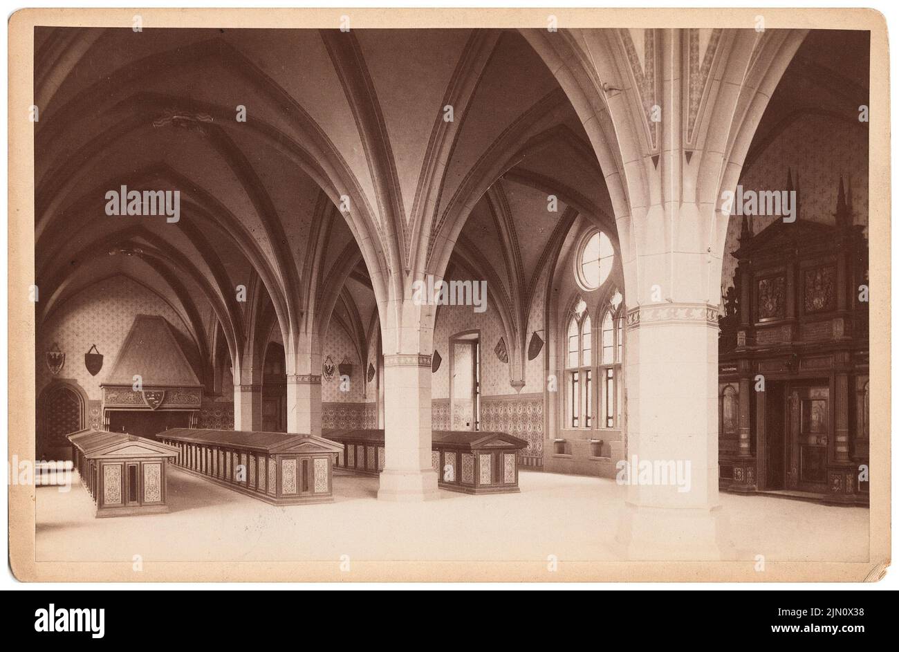 Williams, Schloss Marburg (ohne Datum): Rittersaal. Foto, 11,2 x 17 cm (inklusive Scankanten) Williams: Schloss Marburg (ohne DAT.) Stockfoto