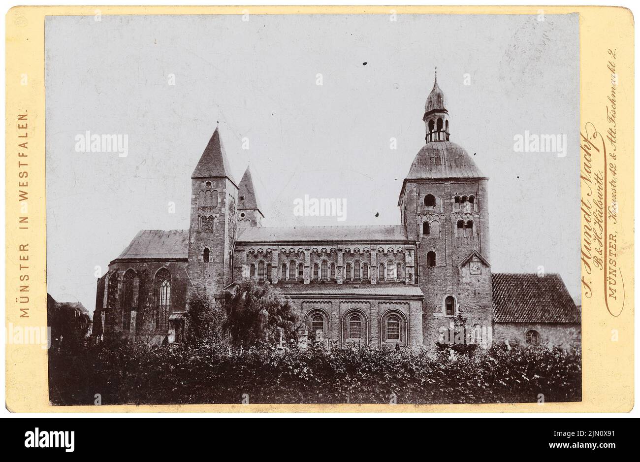 Hundt Friedrich, Abtei St. Mauritz Kirche in Münster (ohne Datum): Aussicht. Foto, 11 x 16,9 cm (inklusive Scankanten) Hundt Friedrich: St. Mauritz Stiftskirche in Münster (ohne DAT.) Stockfoto
