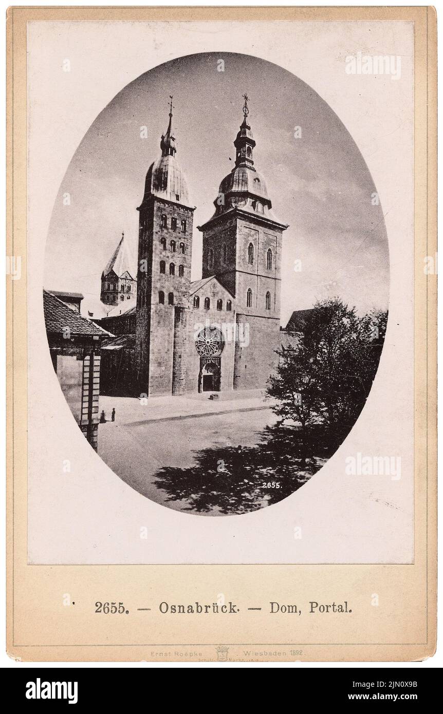 Unbekannter Fotograf, Dom in Osnabrück (ohne Datum): Portal. Foto, 16,8 x 11,1 cm (einschließlich Scankanten) unbekannt. Fotograf : Dom in Osnabrück (ohne DAT.) Stockfoto
