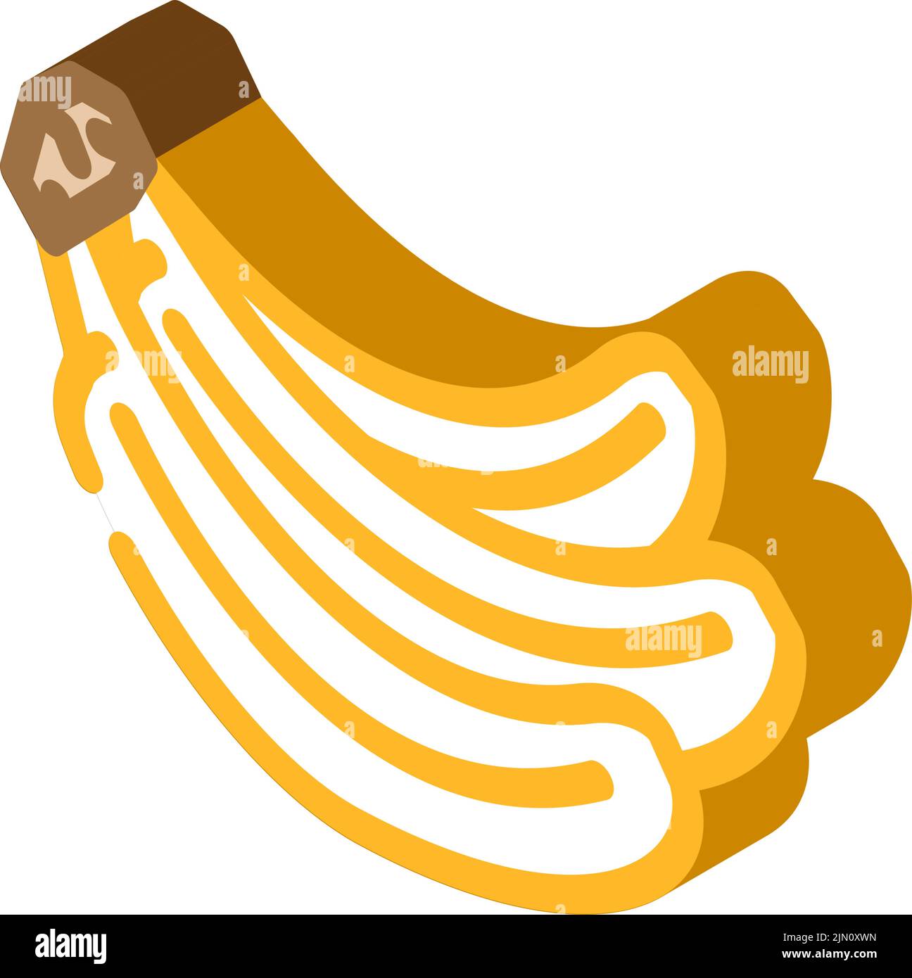 Abbildung des isometrischen Symbolvektors für den Zweig der Bananenbündel Stock Vektor