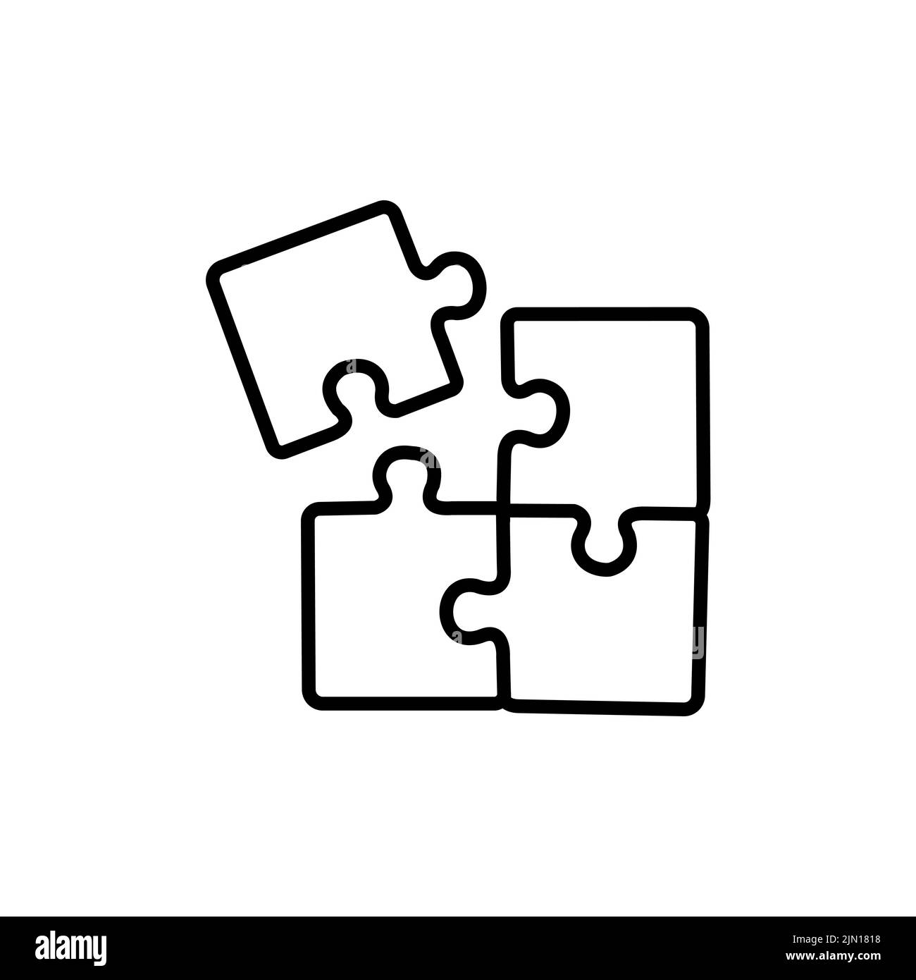 Puzzle Stücke umreißen Vektor-Symbol. Puzzle - Puzzle Symbol Vektor Design-Vorlage Puzzle Stock Vektor