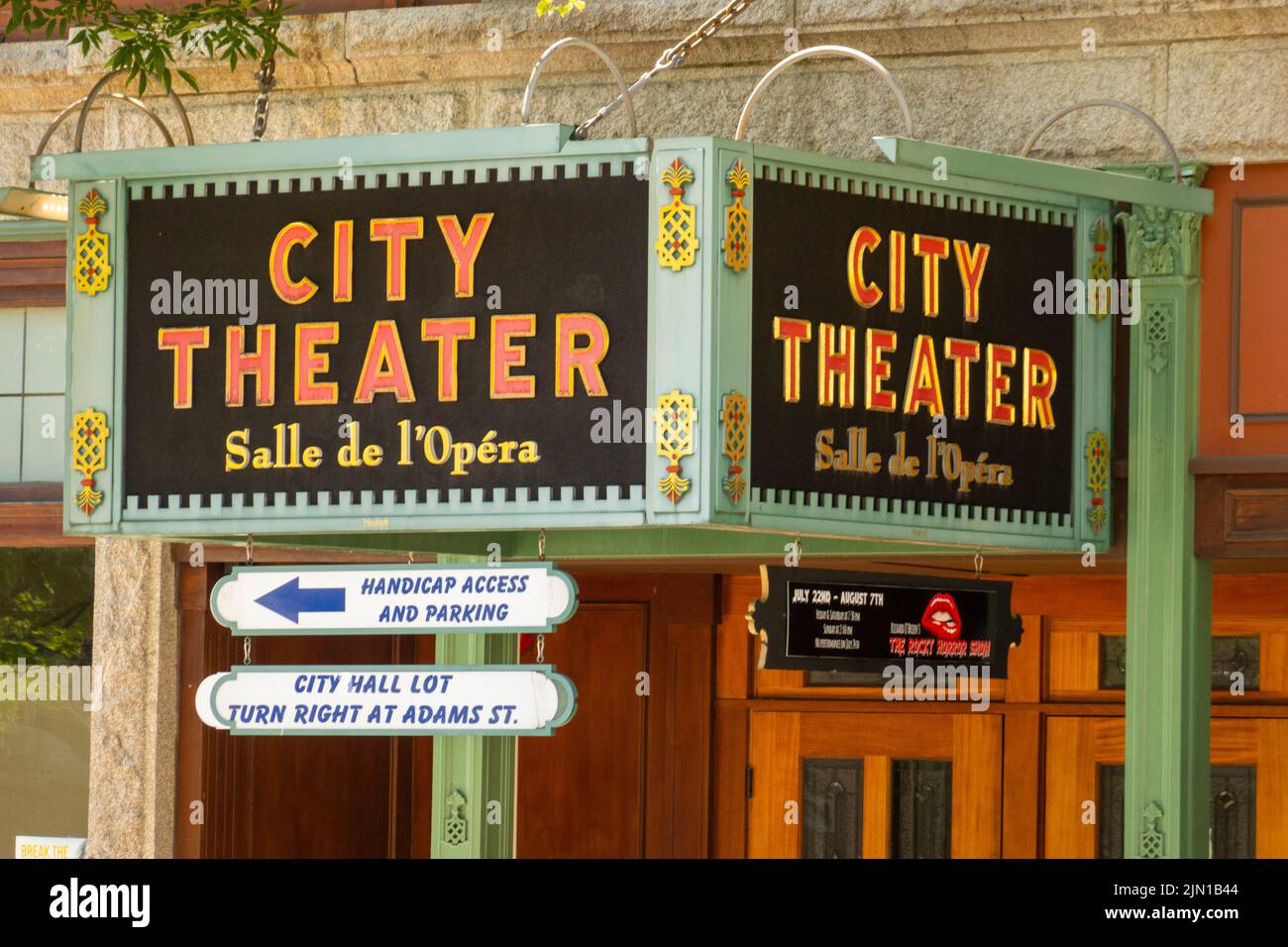 City Theatre Salle de l'Opera in der Innenstadt von Biddeford Maine Stockfoto