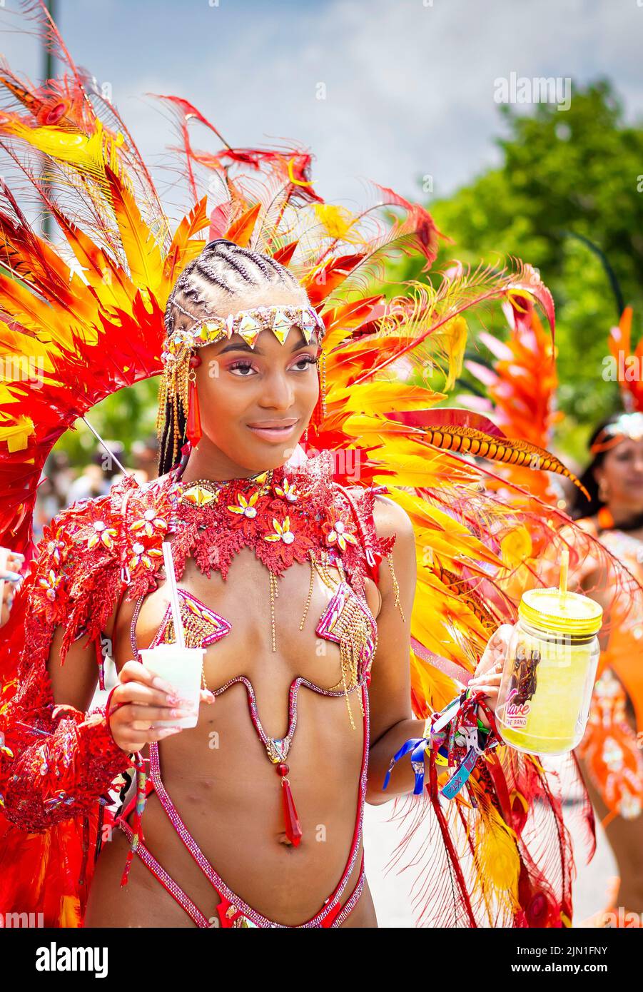 Grand Kadooment wird auf dem ABC Highway in Warrens, ST. Thomas; Barbados Stockfoto