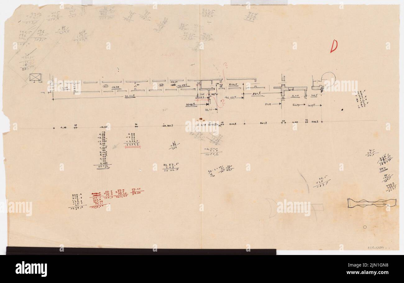 Böhmer Franz (1907-1943), Schloss Posen, Posen (1939-1943): Planinhalt N.N. entdeckt. Material/Technologie N.N. Aufgenommen, 56,5 x 89,5 cm (inklusive Scan-Kanten) Böhmer & Petrich : Schloss Posen, Posen. Umbau Stockfoto