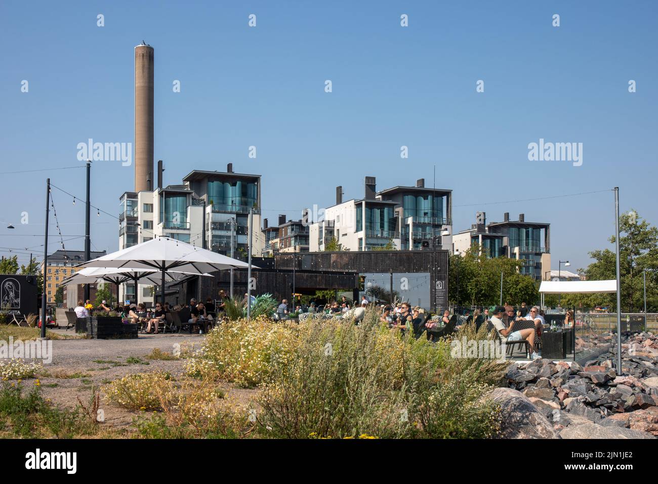 Café Birgitta im Stadtteil Hernesaari in Helsinki, Finnland Stockfoto