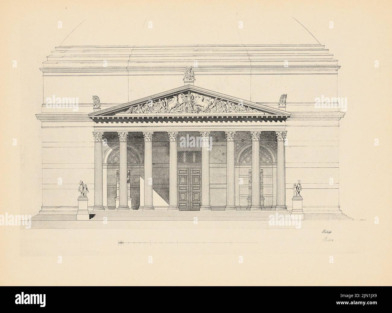 Triloff, Mausoleum. (Aus: Drucke von Seminararbeiten der Königlichen Technischen Universität Berlin, Band III) (1898-1904): Ansicht. Druck auf Papier, 22,9 x 31,3 cm (inklusive Scankanten) Triloff : Mausoleum. (Aus: Drucke von Seminararbeiten der Königlich Technischen Hochschule Berlin, Bd. III) Stockfoto