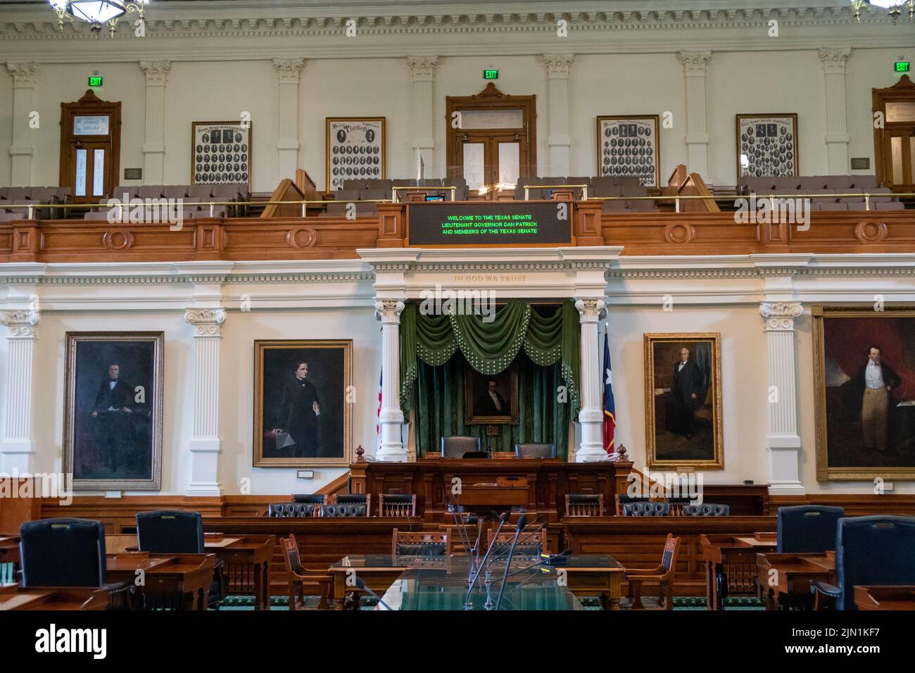 Austin, Texas - 22. Mai 2022: In der Senatskammer des Texas State Capitol Gebäudes in Austin, Texas Stockfoto