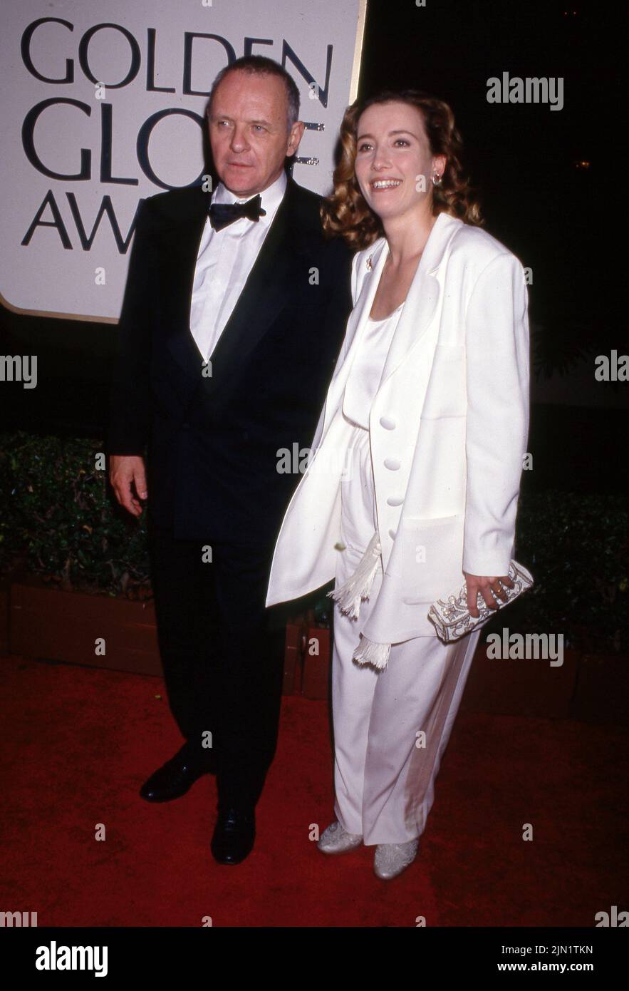 Emma Thompson und Anthony Hopkins bei den Annual Golden Globe Awards 51. im Beverly Hilton Hotel in Beverly Hills, Kalifornien 22. Januar 1994 Quelle: Ralph Dominguez/MediaPunch Stockfoto