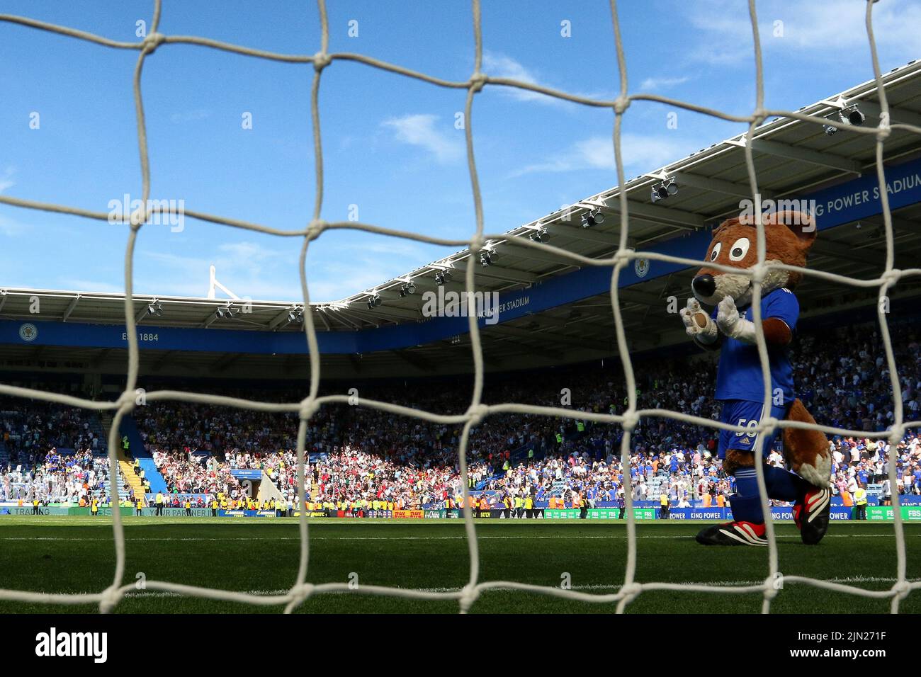 Leicester City Club Mascot, Filbert Fox - Leicester City / Brentford, Premier League, King Power Stadium, Leicester, Großbritannien - 7.. August 2022 nur zur redaktionellen Verwendung - es gelten DataCo-Einschränkungen Stockfoto