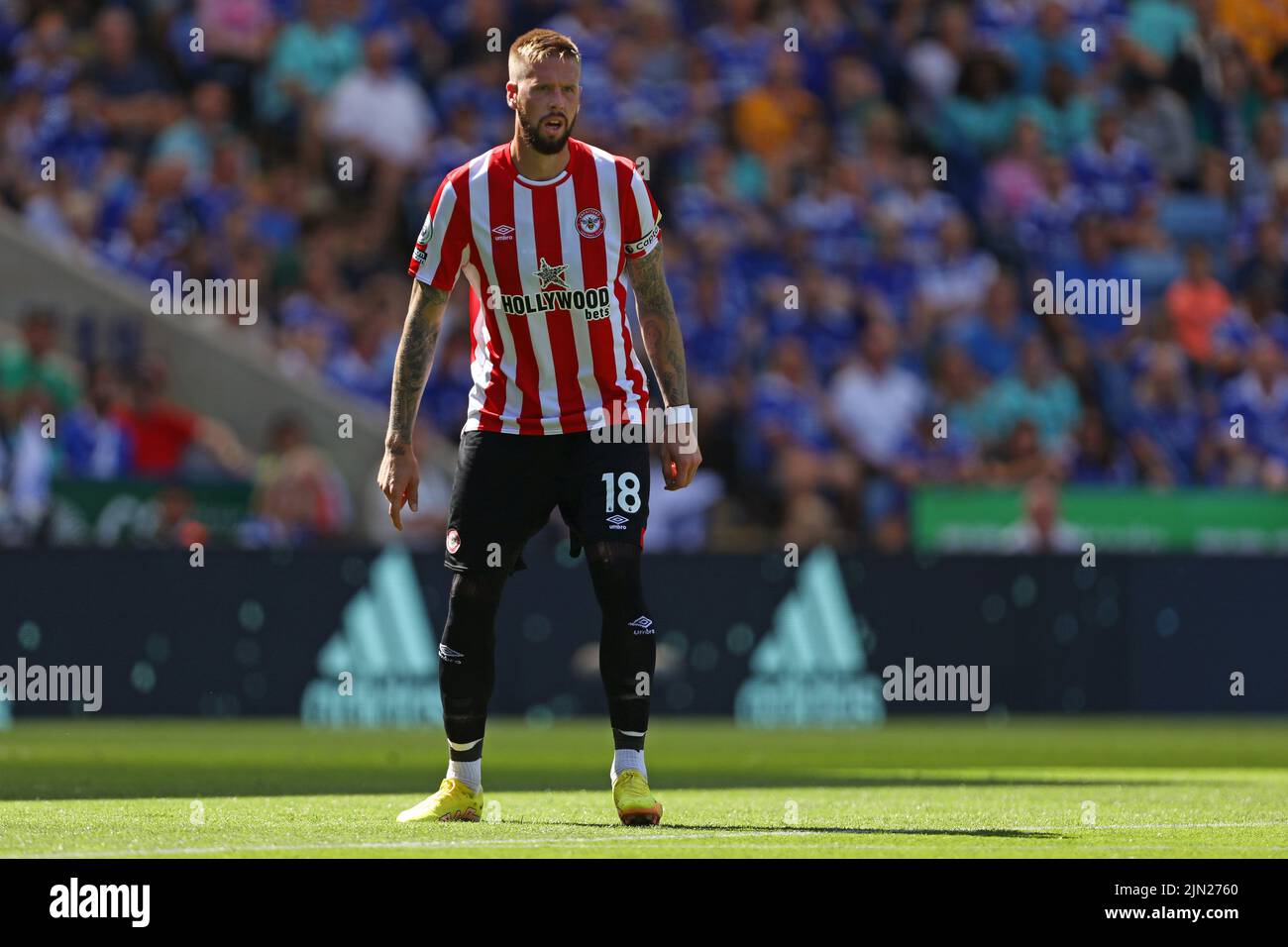 Pontus Jansson von Brentford - Leicester City / Brentford, Premier League, King Power Stadium, Leicester, Großbritannien - 7.. August 2022 nur zur redaktionellen Verwendung - es gelten DataCo-Einschränkungen Stockfoto