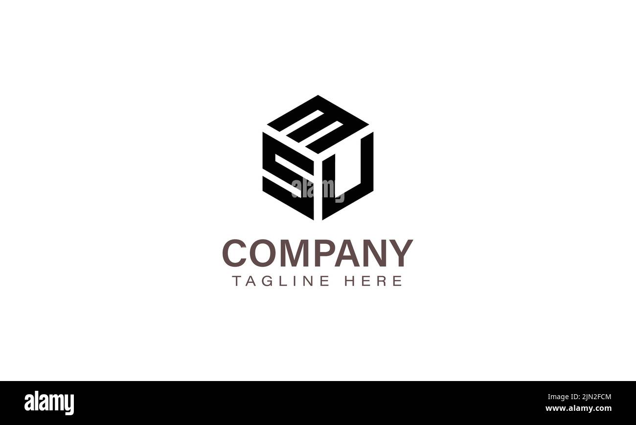 MSU-Logo, drei-Buchstaben-Logo, Alphabet M S U Hexagon-Form Vektor-Symbol-Vorlage Stock Vektor