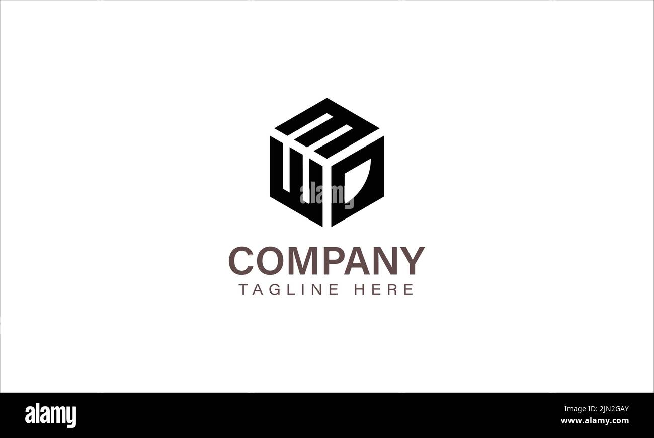 „Letter MWD“-Logo, „Three Letter Logo“, „Alphabet M W D“, „Hexagon Shape Vector“-Symbolvorlage Stock Vektor