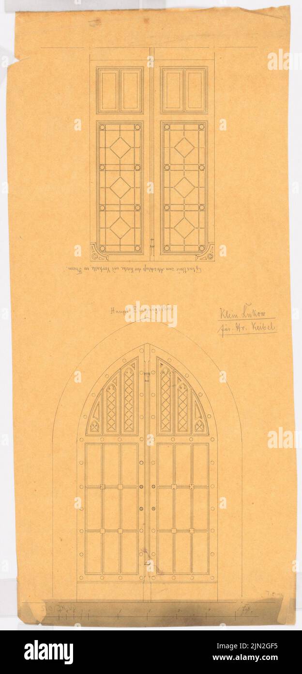 Hollin & Knoblauch, Rittergut Keibel, Klein Luckow: 2 Türen. Tinte auf Transparent, 58,1 x 27,9 cm (einschließlich Scankanten) Stockfoto