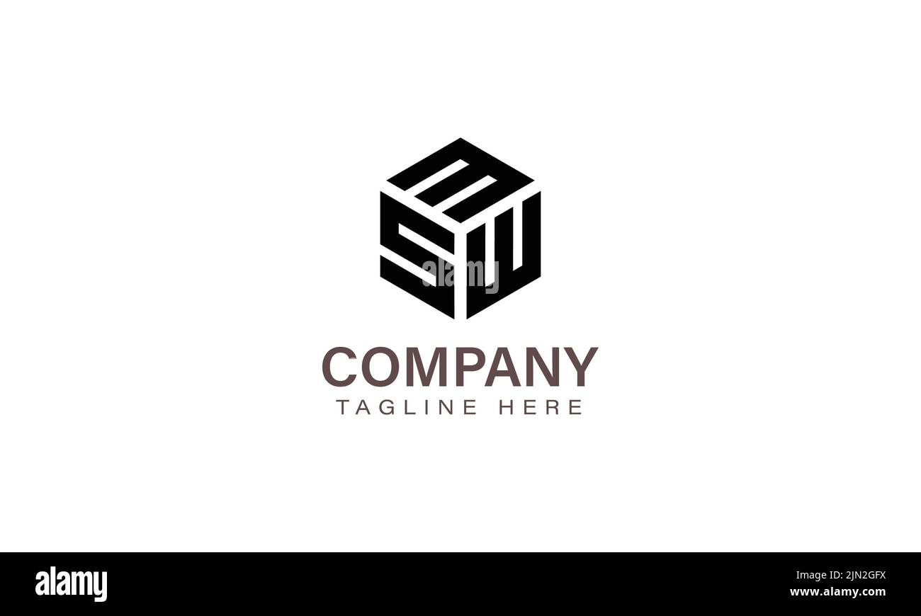 MSW-Logo, Logo mit drei Buchstaben, M S W-Symbolvorlage mit Sechskantform Stock Vektor
