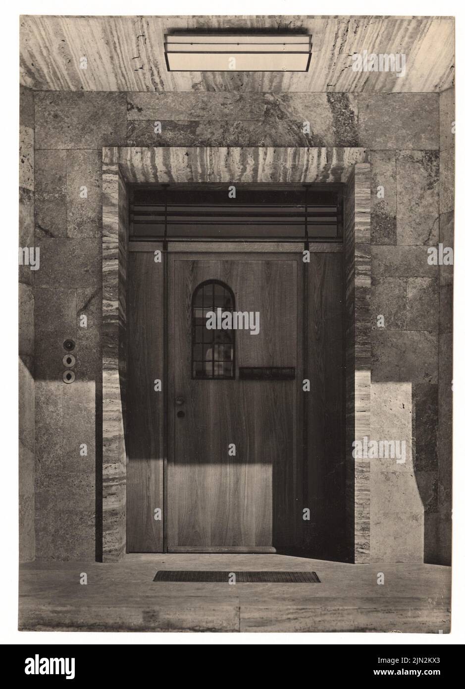 Mattern Hermann (1902-1971), Zuckerfabrik Fr. Meyers Sohn, Tangermünde. Haus des Direktors: Haupteingang des Direktors. Foto auf Papier, 17,3 x 12,5 cm (einschließlich Scankanten) Stockfoto