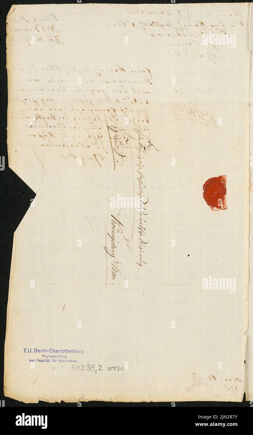 N.N .: Depotierung der Überbaudeputation an eine königlich höchste neu eintreffende Regierung in Königsberg/NM vom 31. Mai 1815 Stockfoto