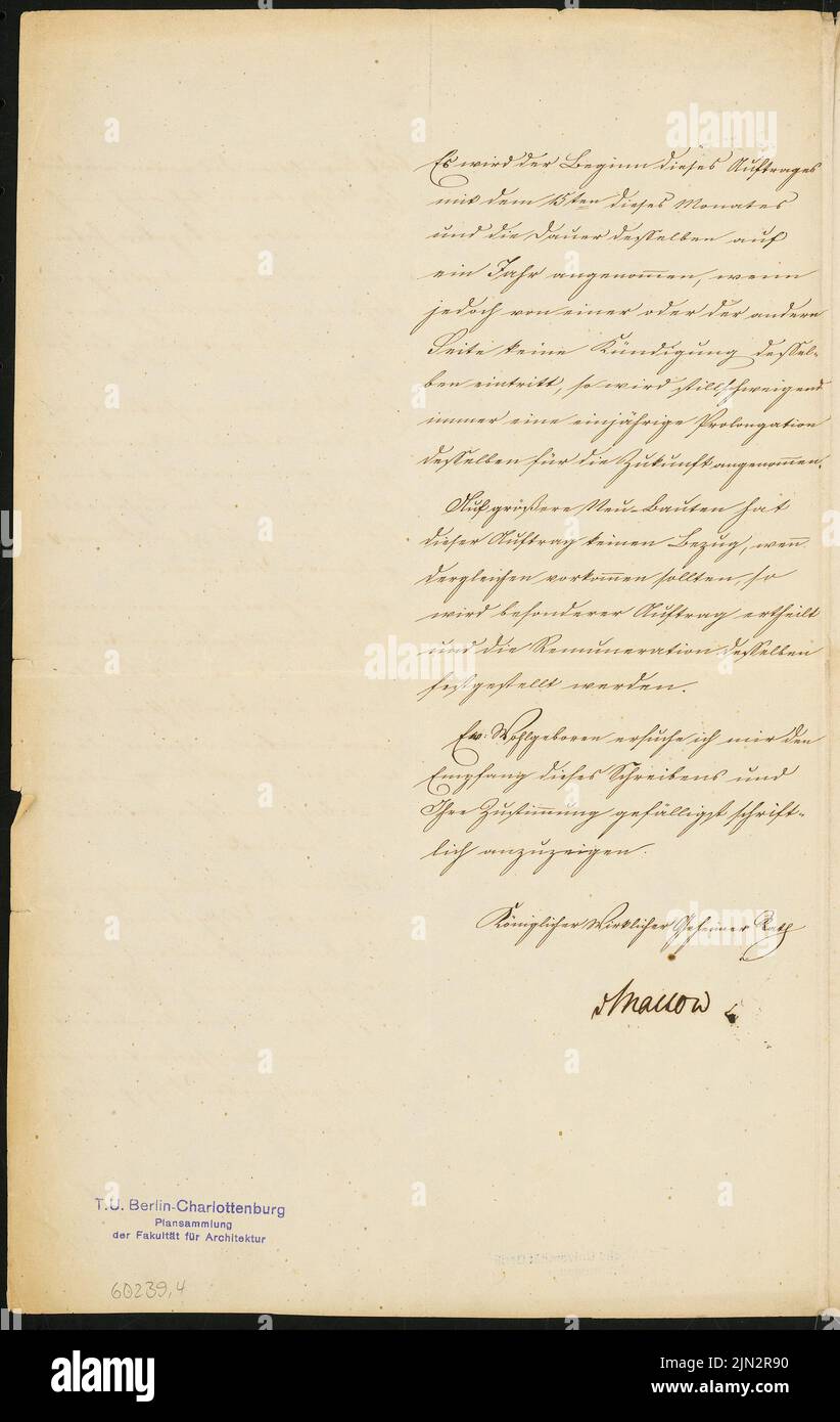 N.N .: Dokument an den königlichen Baukommissar Salzenberg in Hirschberg, 21. September 1849 Stockfoto