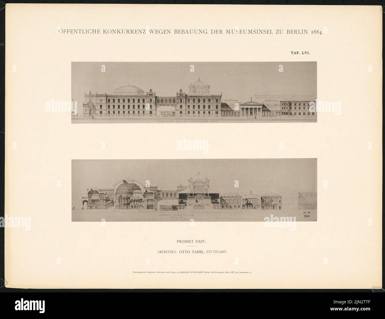 Tafel Otto: Museumsinsel-Wettbewerb, Berlin. (Aus: Gleichzeitige Designs für Entwicklung d. Museumsinsel in Berlin. Auswahl der prämierten und besten Designs, Berlin 1884) Stockfoto