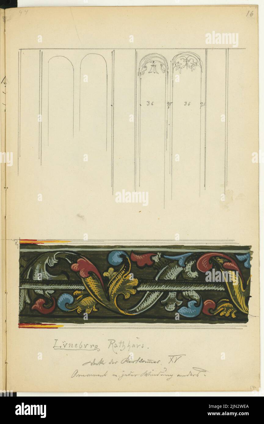 Stiehl Otto (1860-1940): Skizze und Fotoalbum 1: Rathaus, Lüneburg Stockfoto